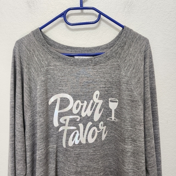 Wildfox Gray Pour Favor Oversized Sweatshirt Size L - Picture 7 of 14